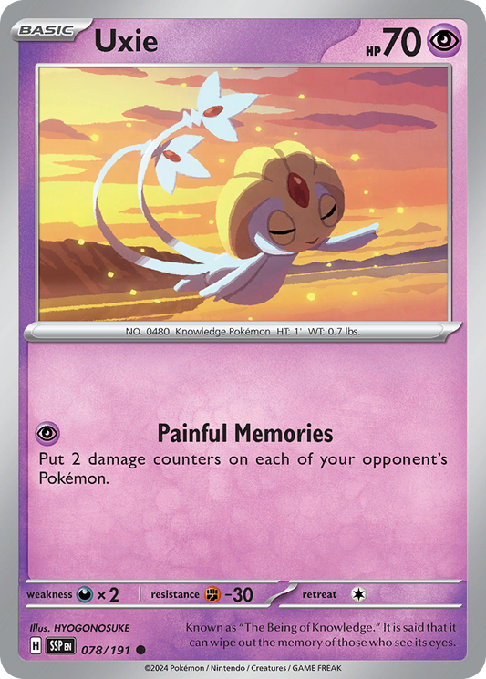 Pokemon Uxie Surging Sparks 078/191