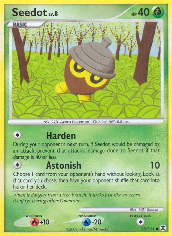 Seedot 78/111 Pokémon Rising Rivals (2009) English card — catalogue reference