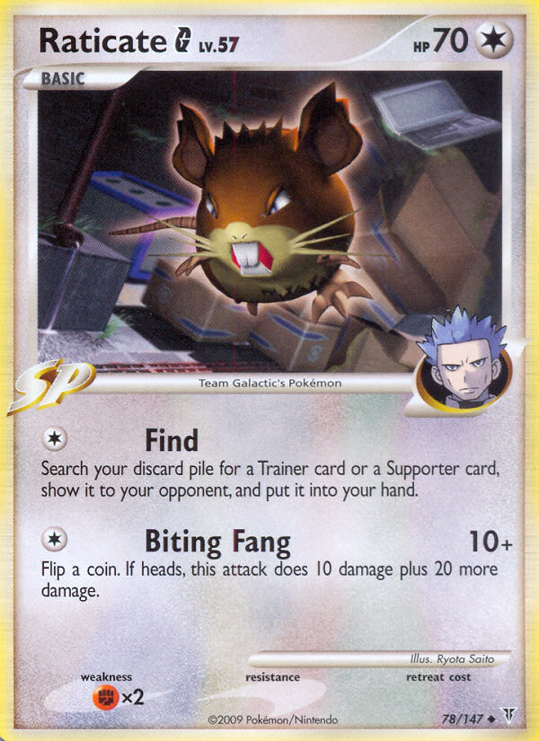 Raticate G 78/147 Pokémon Supreme Victors (2009) English card — catalogue reference