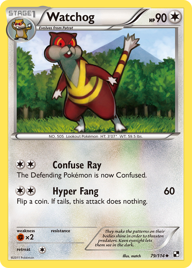 Watchog 79/114 Pokémon Black & White (2011) English card — catalogue reference