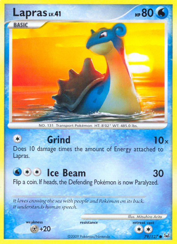 Lapras 79/127 Pokémon Platinum (2009) English card — catalogue reference