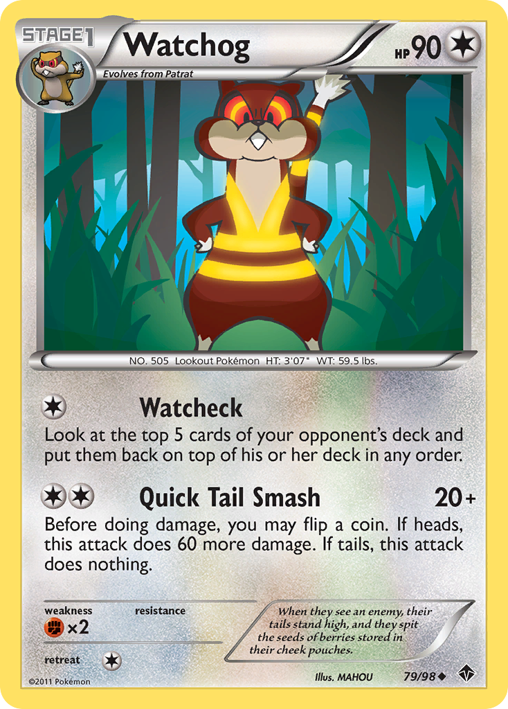 Watchog 79/98 Pokémon Emerging Powers (2011) English card — catalogue reference
