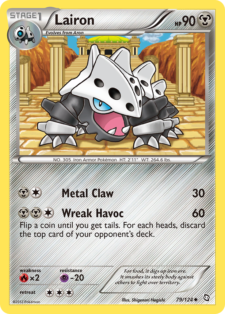 Lairon 79/124 Pokémon Dragons Exalted (2012) English card — catalogue reference