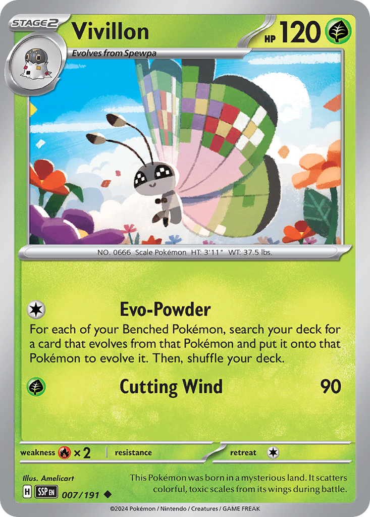 Pokemon Vivillon Surging Sparks 007/191