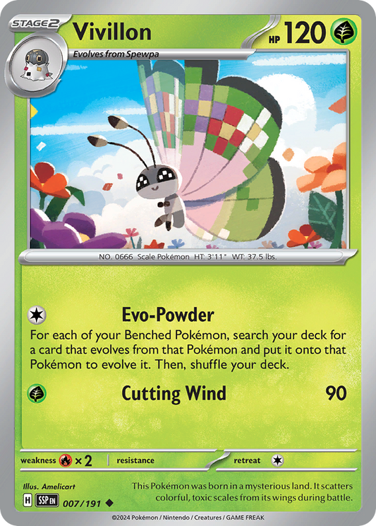 Pokemon Vivillon Surging Sparks 007/191