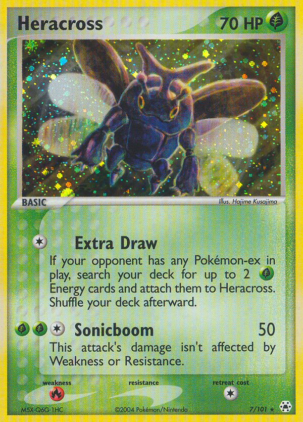 Heracross 7/101 Pokémon EX Hidden Legends 2004 Holo Rare card