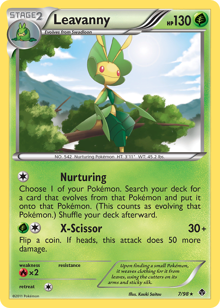 Leavanny 7/98 Pokémon Emerging Powers (2011) English card — catalogue reference