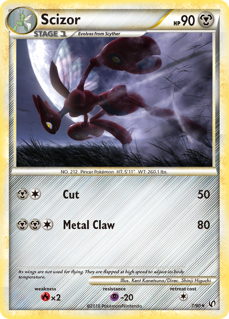 Scizor 7/90 Pokémon Undaunted (2010) English card — catalogue reference