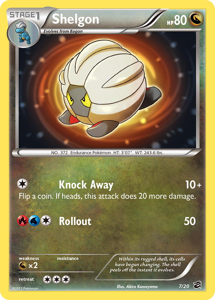 Shelgon 7/20 Pokémon Dragon Vault (2012) English card — catalogue reference