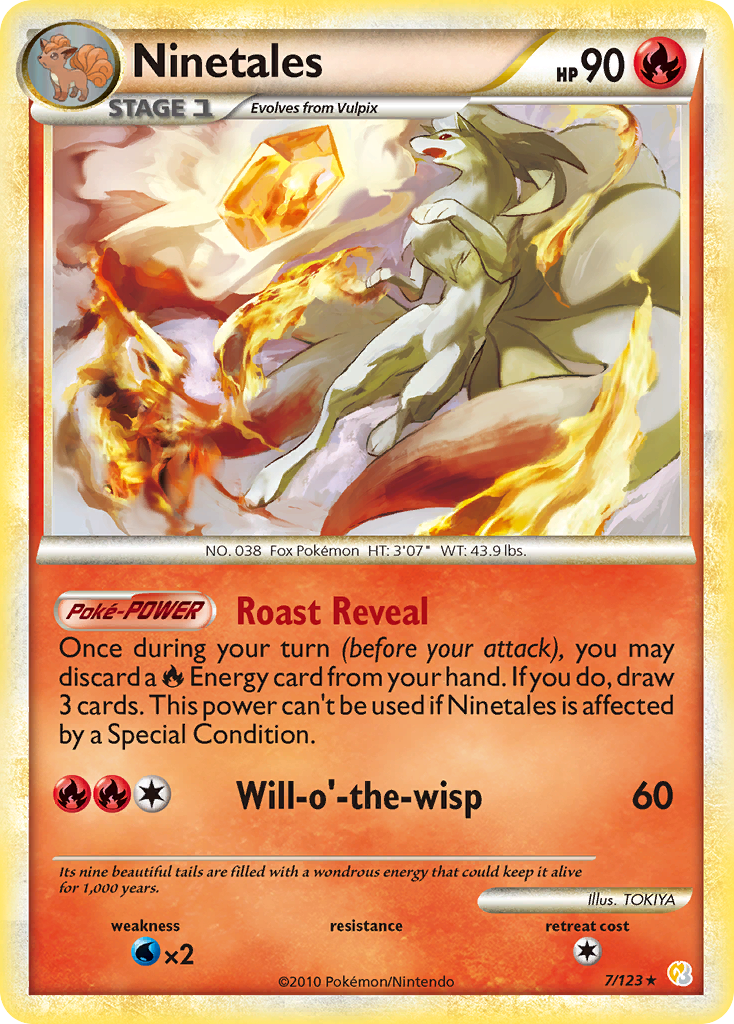 Ninetales 7/123 Pokémon HeartGold & SoulSilver (2010) English card — catalogue reference