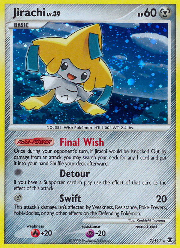 Jirachi 7/111 Pokémon Rising Rivals (2009) English card — catalogue reference