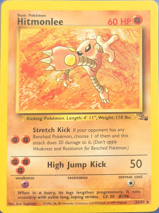 Hitmonlee (22) Rare Fossil 22/62 MP