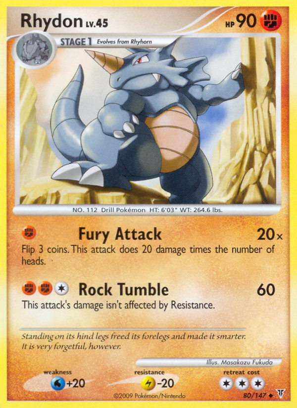 Rhydon 80/147 Pokémon Supreme Victors (2009) English card — catalogue reference