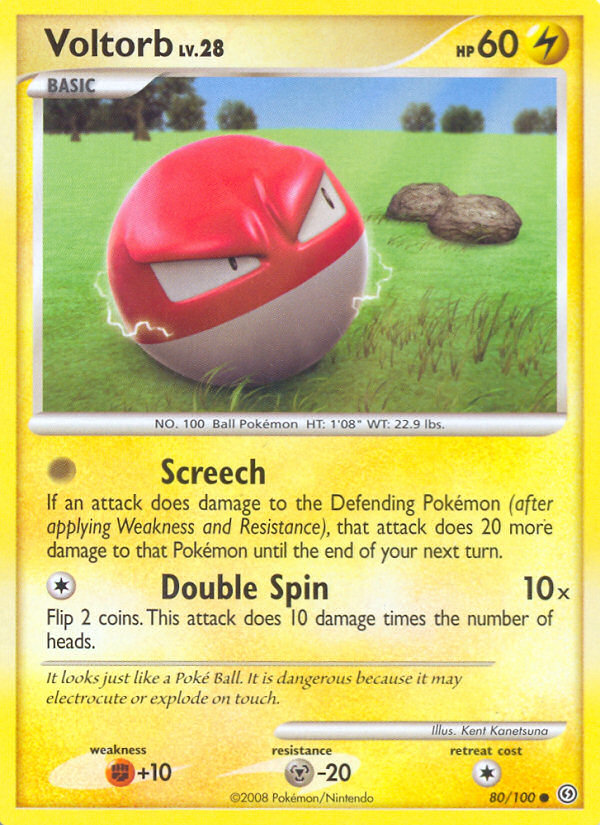Voltorb 80/100 Pokémon Stormfront (2008) English card — catalogue reference