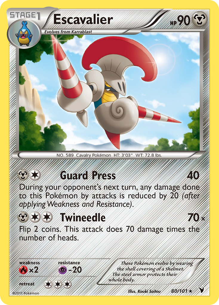 Escavalier 80/101 Pokémon Noble Victories (2011) English card — catalogue reference