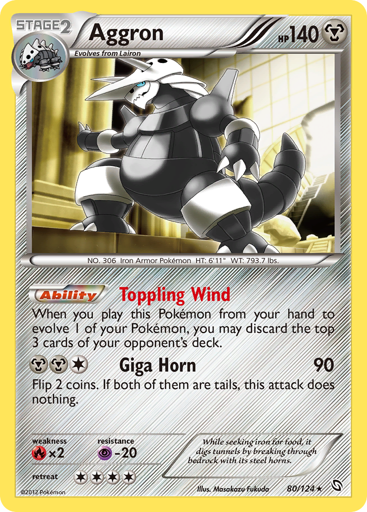 Aggron 80/124 Pokémon Dragons Exalted (2012) English card — catalogue reference