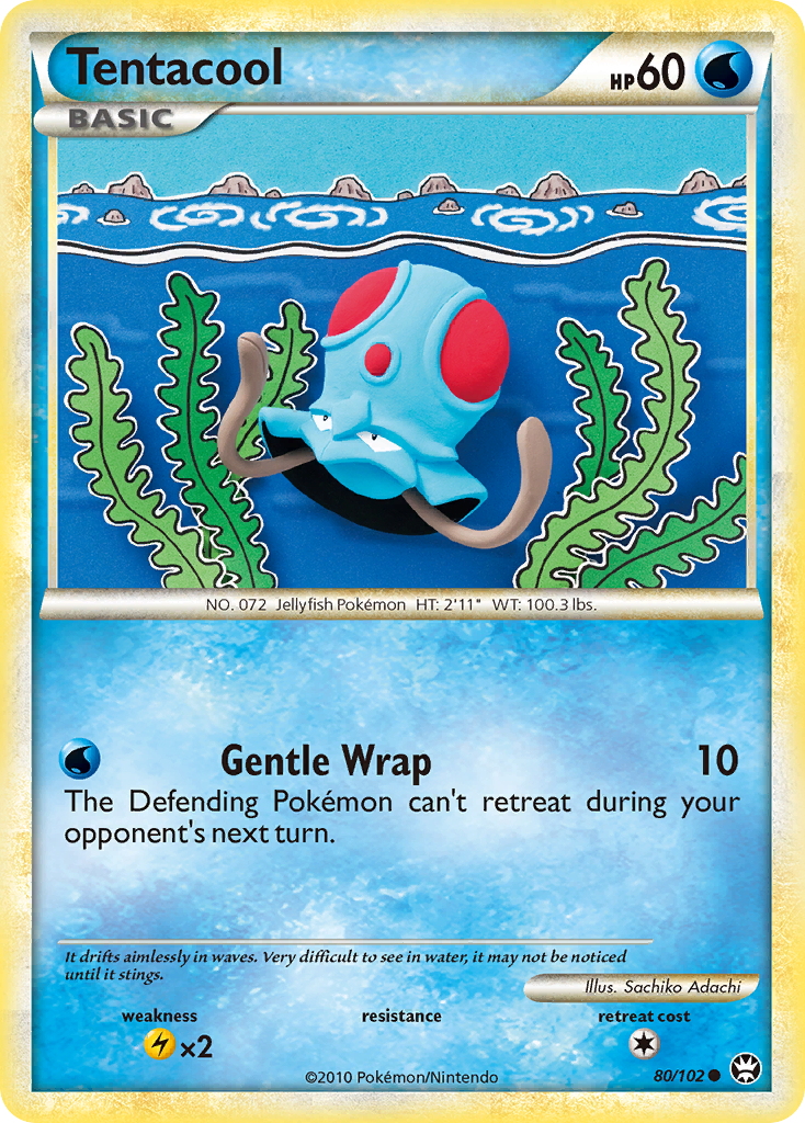 Tentacool 80/102 Pokémon Triumphant (2010) English card — catalogue reference
