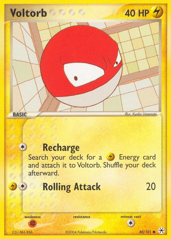 Voltorb 80/101 Pokémon EX Hidden Legends 2004