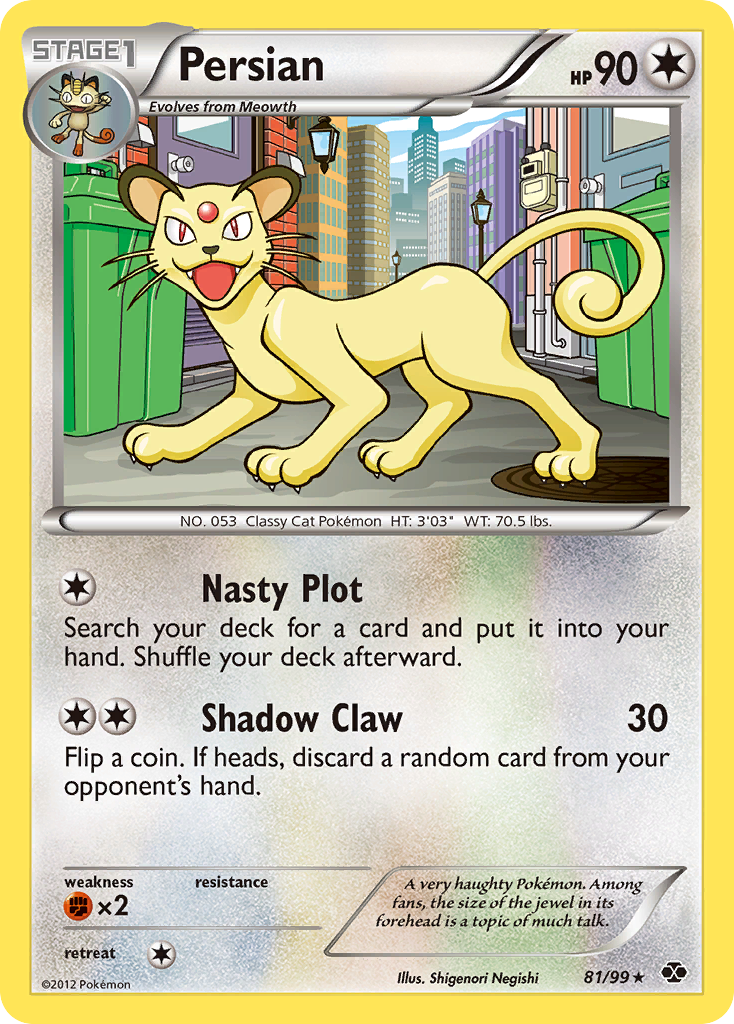 Persian 81/99 Pokémon Next Destinies (2012) English card — catalogue reference