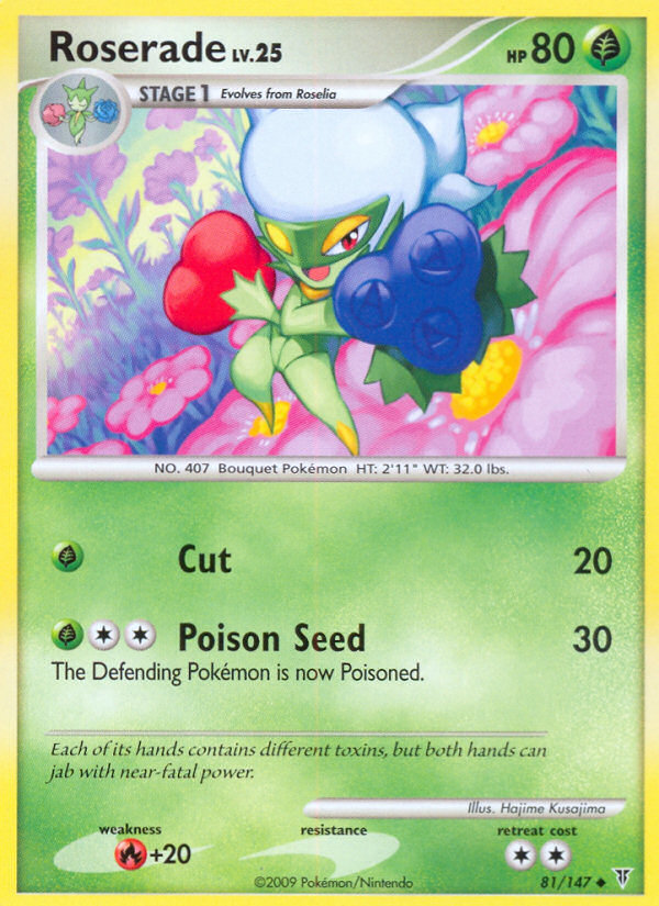 Roserade 81/147 Pokémon Supreme Victors (2009) English card — catalogue reference