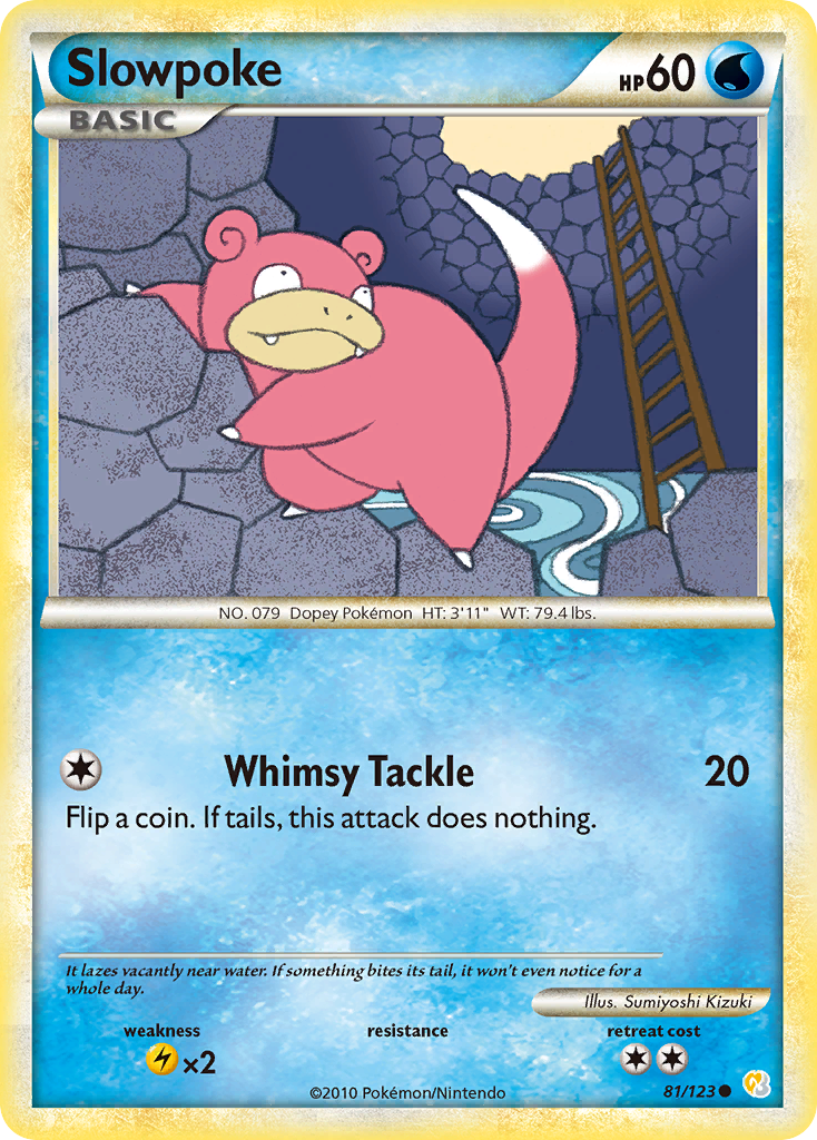Slowpoke 81/123 Pokémon HeartGold & SoulSilver (2010) English card — catalogue reference