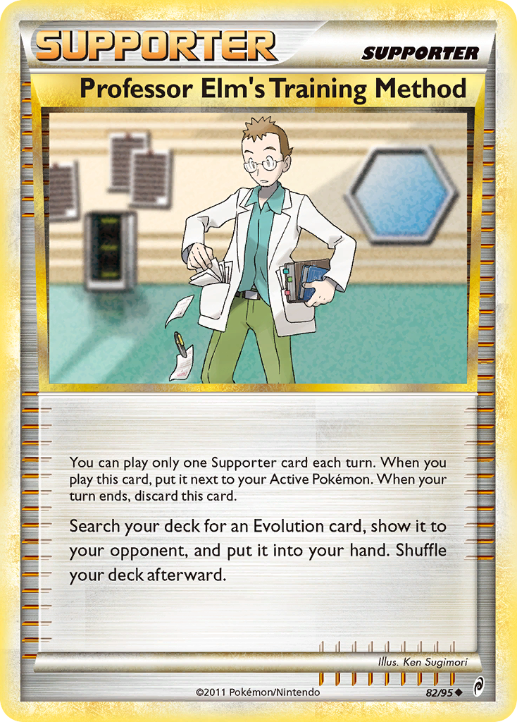 Professor Elm's Training Method 82/95 Pokémon Call of Legends (2011) English card — catalogue reference