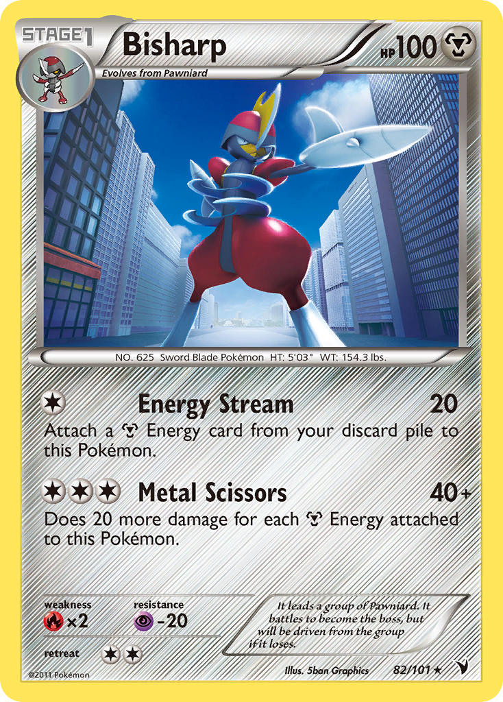 Bisharp 82/101 Pokémon Noble Victories (2011) English card — catalogue reference
