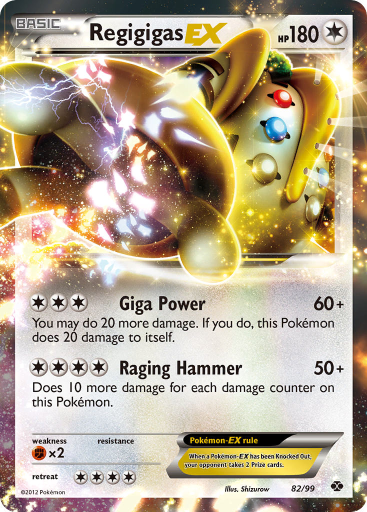 Regigigas-EX 82/99 Pokémon Next Destinies (2012) English card — catalogue reference