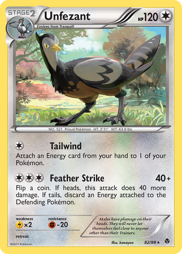 Unfezant 82/98 Pokémon Emerging Powers (2011) English card — catalogue reference