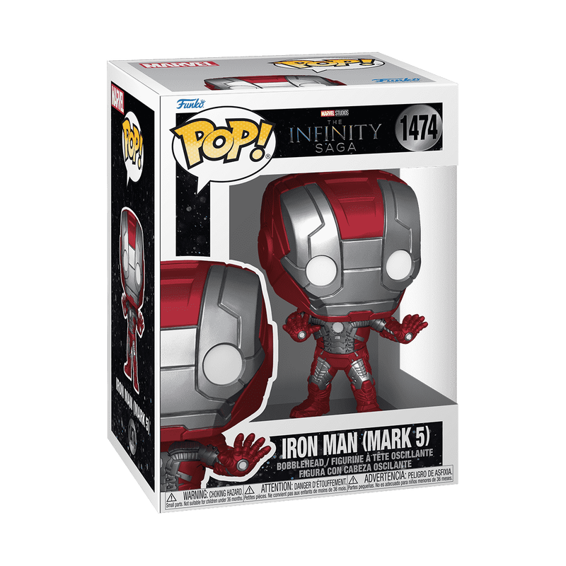 Funko Pop! Iron Man (Mark 5) figure in packaging on a white background
