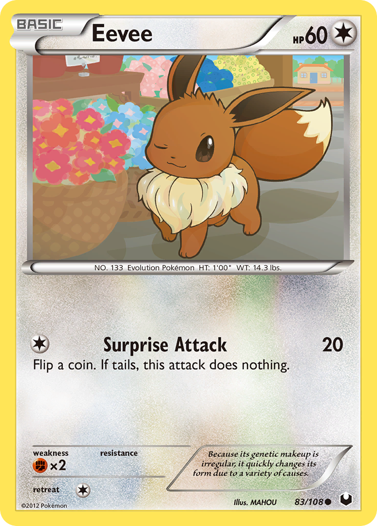 Eevee 83/108 Pokémon Dark Explorers (2012) English card — catalogue reference