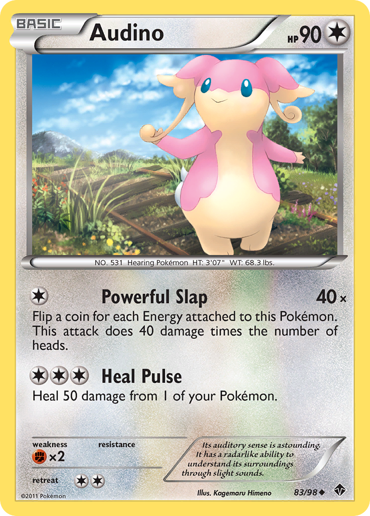 Audino 83/98 Pokémon Emerging Powers (2011) English card — catalogue reference