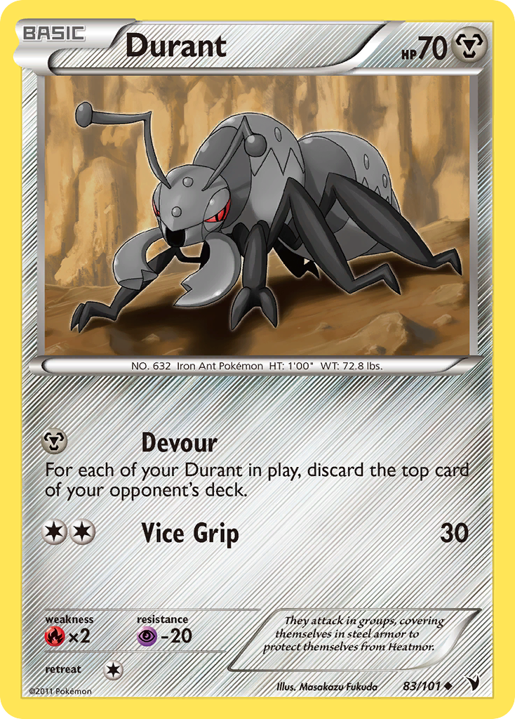 Durant 83/101 Pokémon Noble Victories (2011) English card — catalogue reference