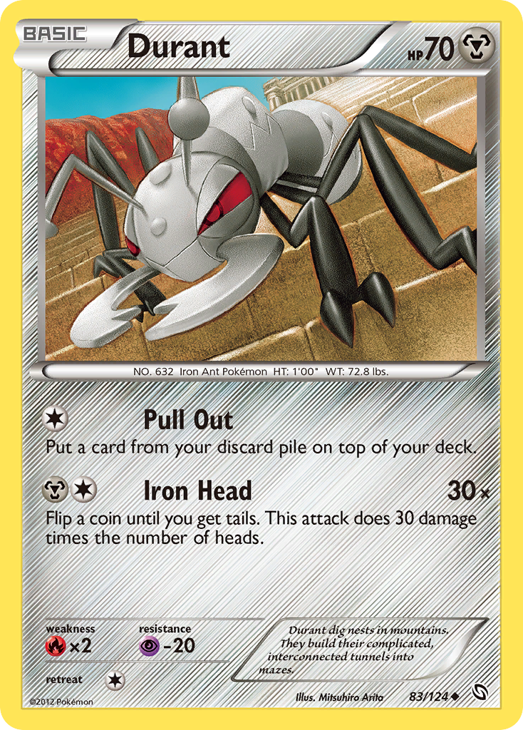 Durant 83/124 Pokémon Dragons Exalted (2012) English card — catalogue reference
