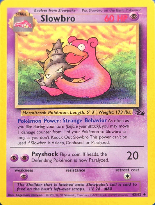 Slowbro Uncommon Fossil 43/62 MP