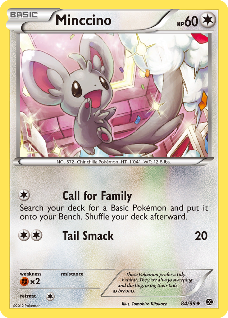 Minccino 84/99 Pokémon Next Destinies (2012) English card — catalogue reference