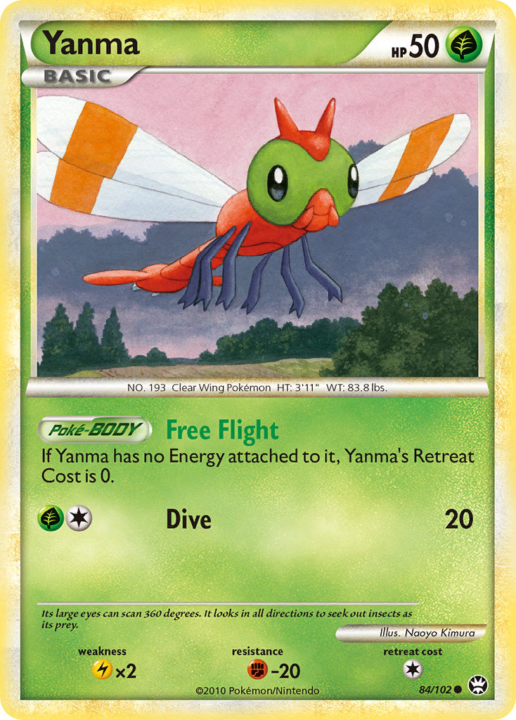 Yanma 84/102 Pokémon Triumphant (2010) English card — catalogue reference