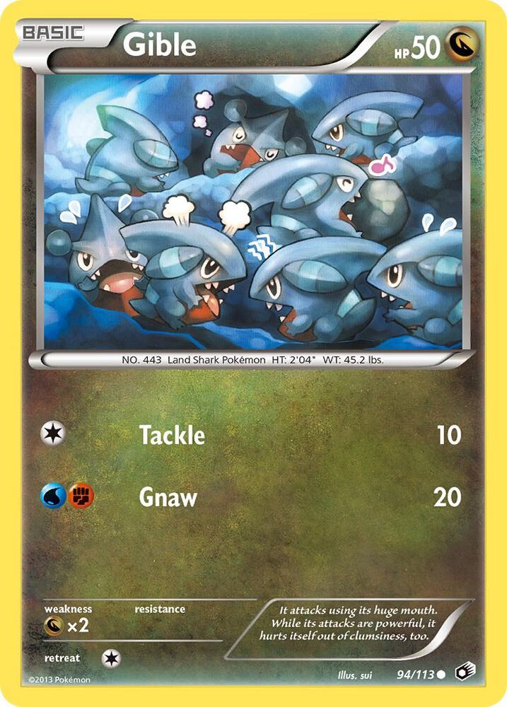 Gible Common Legendary Treasures 94/113 MP (Back)