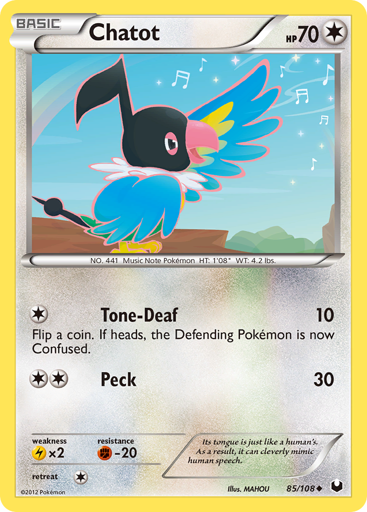Chatot 85/108 Pokémon Dark Explorers (2012) English card — catalogue reference
