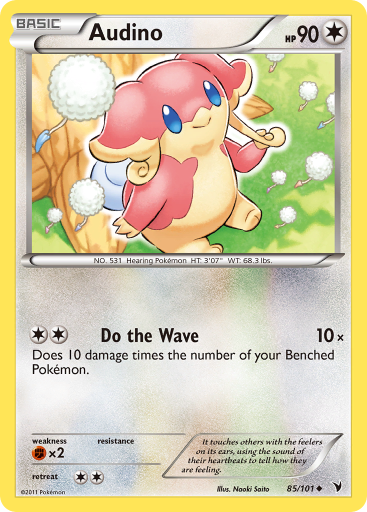 Audino 85/101 Pokémon Noble Victories (2011) English card — catalogue reference