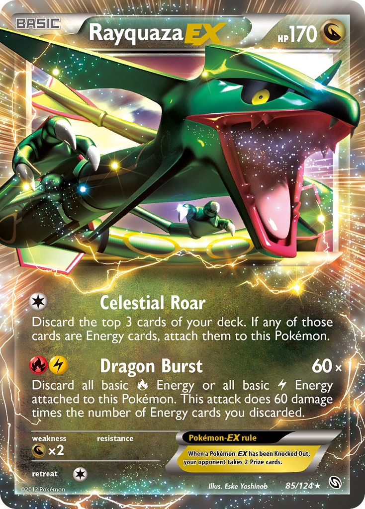 Rayquaza-EX 85/124 Pokémon Dragons Exalted (2012) English card — catalogue reference