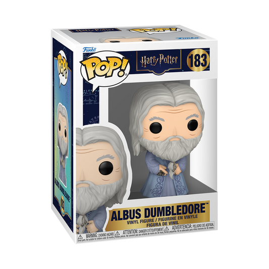 Funko Pop! vinyl figure of Albus Dumbledore in packaging with visible branding.