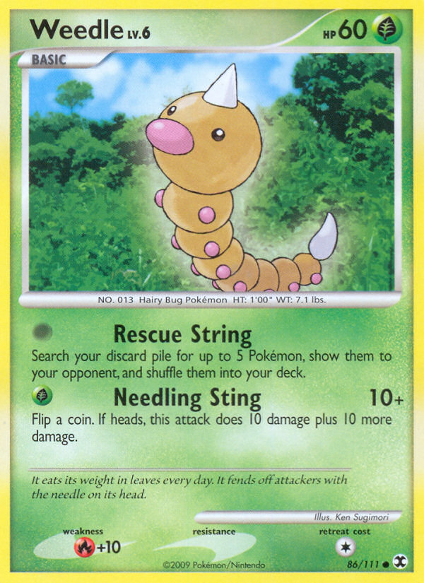 Weedle 86/111 Pokémon Rising Rivals (2009) English card — catalogue reference