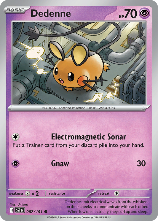 Pokemon Dedenne Surging Sparks 087/191