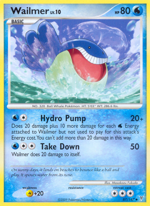 Wailmer 87/147 Pokémon Supreme Victors (2009) English card — catalogue reference