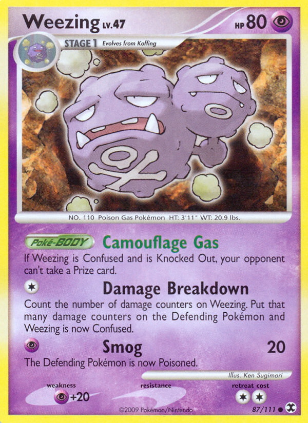 Weezing 87/111 Pokémon Rising Rivals (2009) English card — catalogue reference