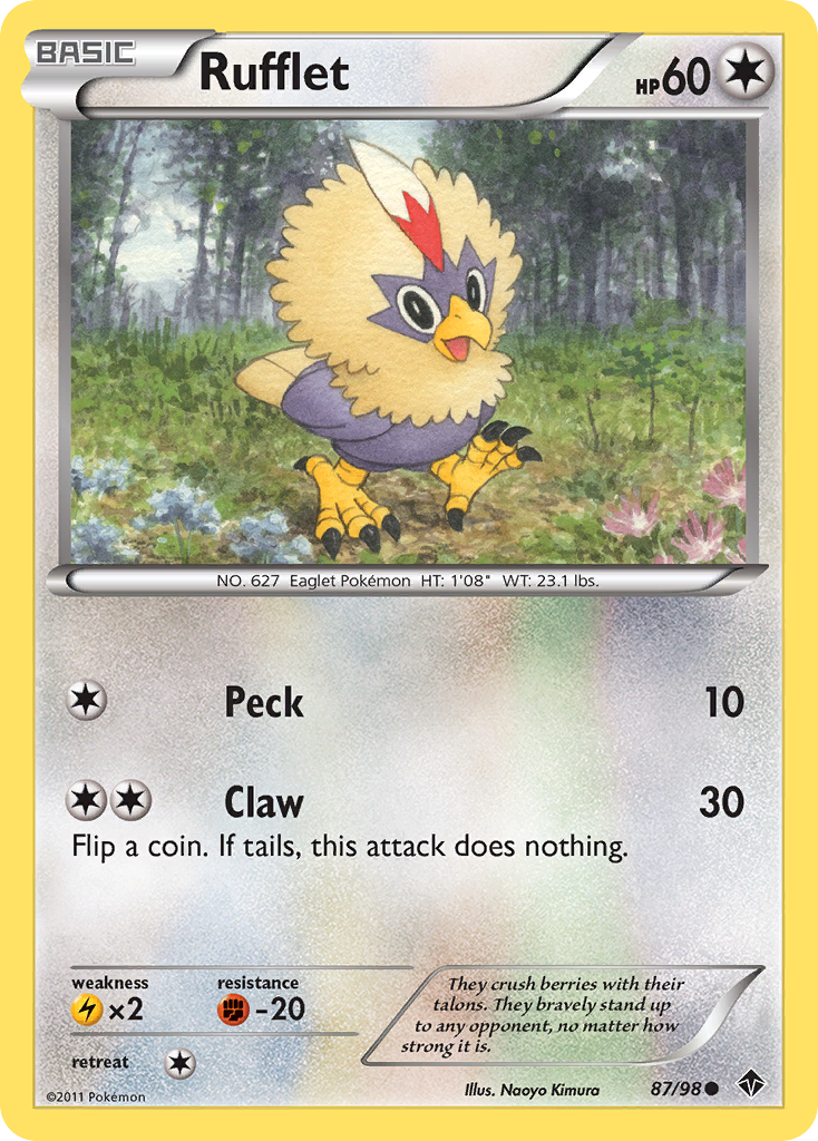 Rufflet 87/98 Pokémon Emerging Powers (2011) English card — catalogue reference