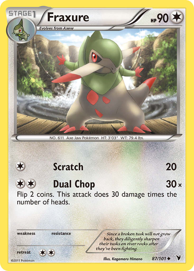 Fraxure 87/101 Pokémon Noble Victories (2011) English card — catalogue reference