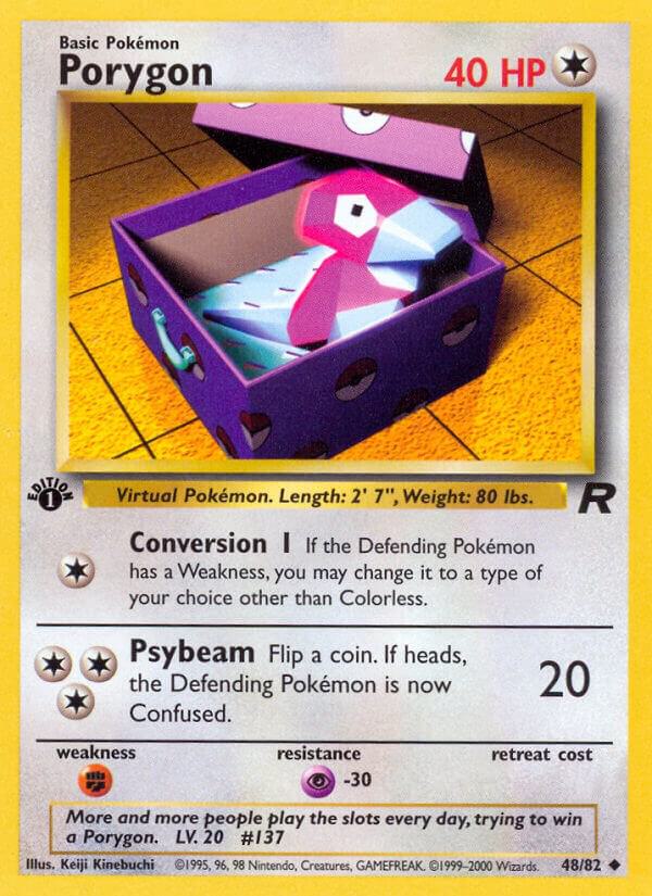 Porygon Uncommon Team Rocket 48/82 MP (Back)