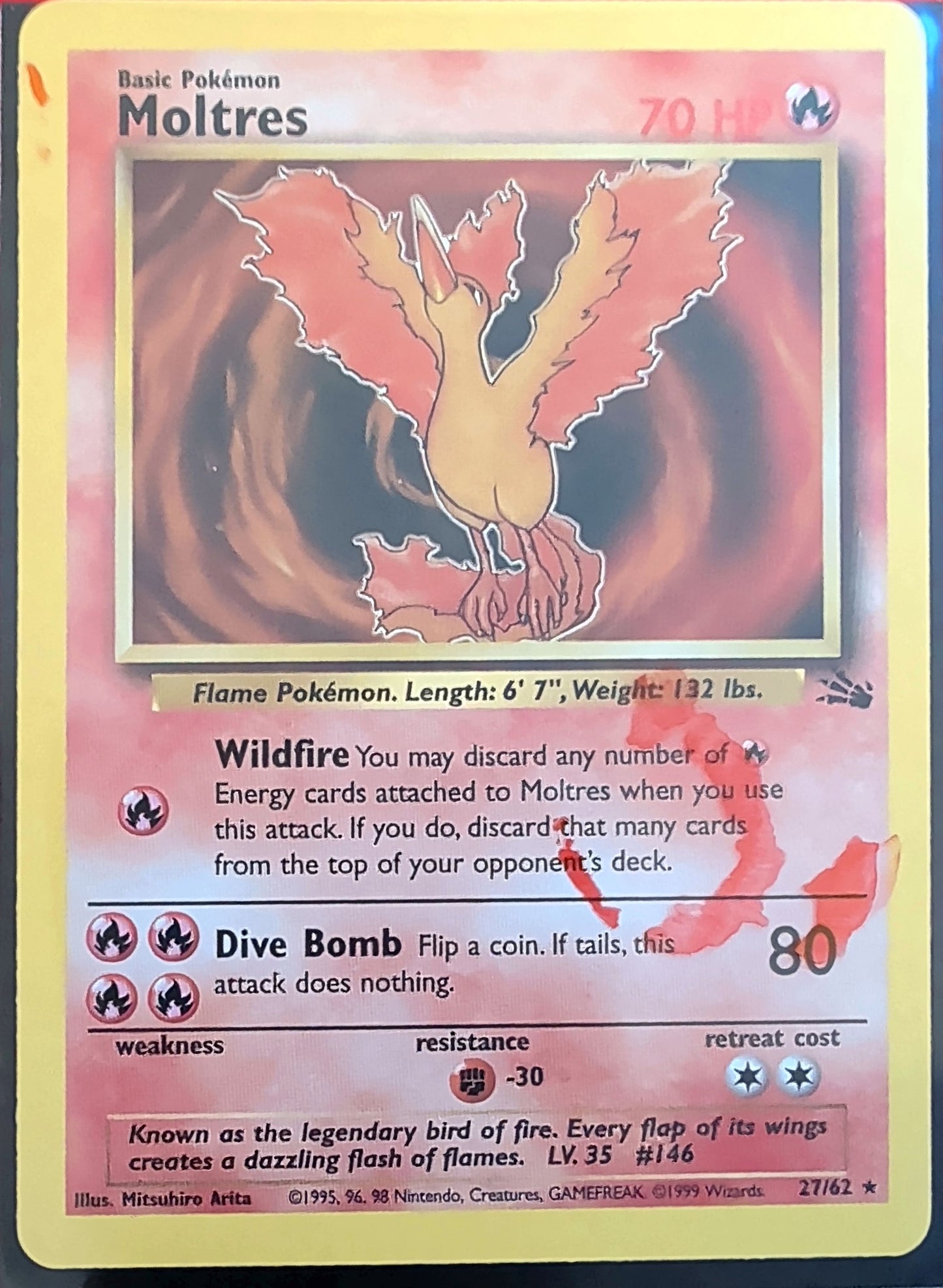 Moltres (27) Rare Fossil 27/62 MP